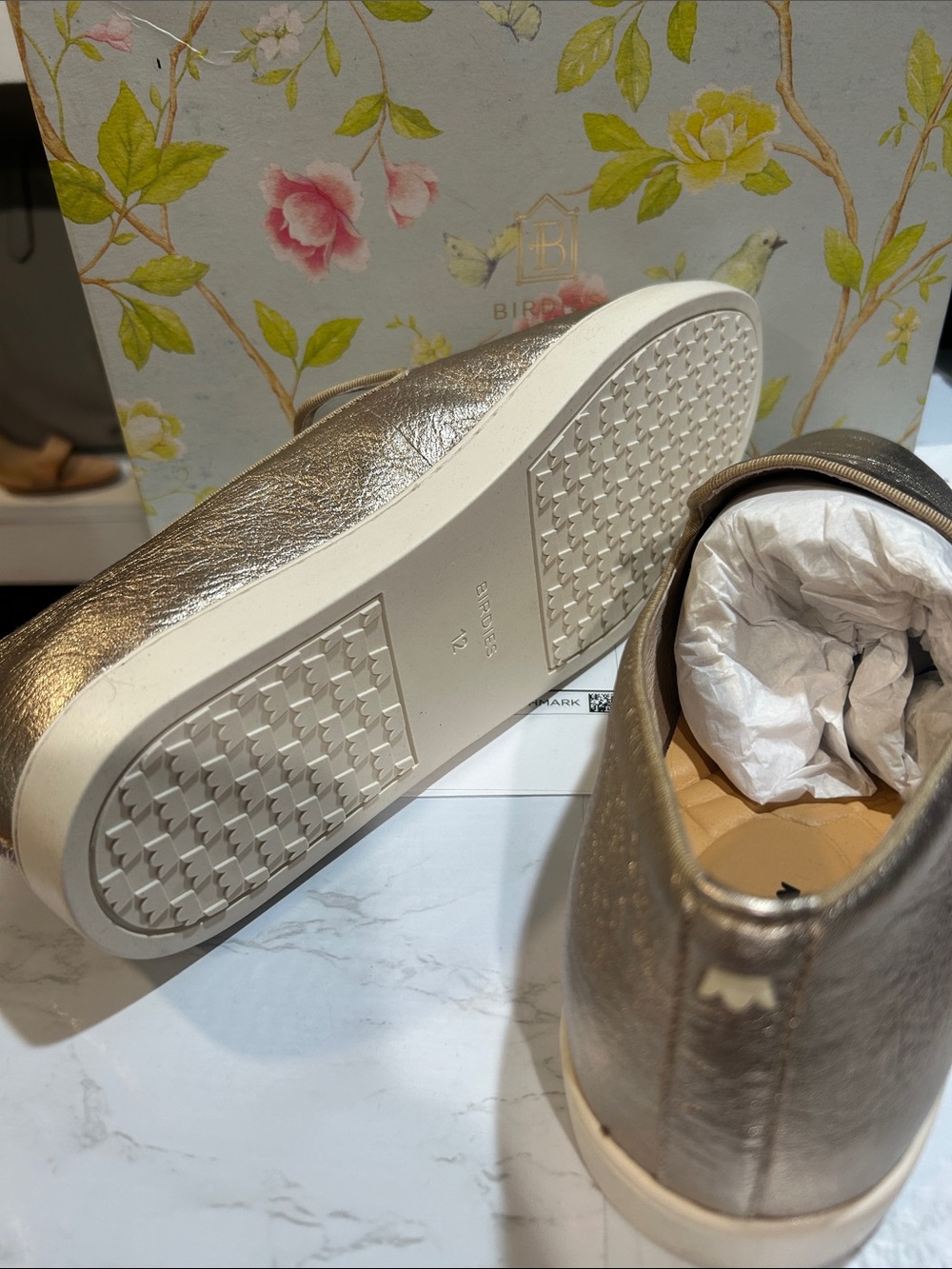 Birdies Metallic Slip-On Women’s Sneakers - Gold - Picture 6 of 10